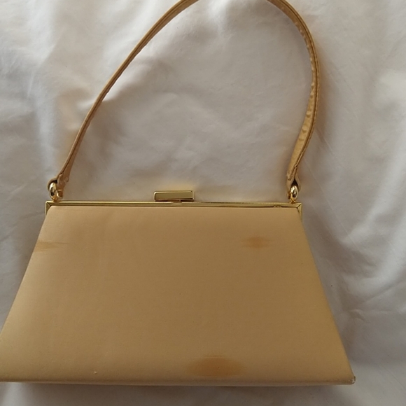 Vintage Yellow Satin Mini Clutch - Picture 3 of 6